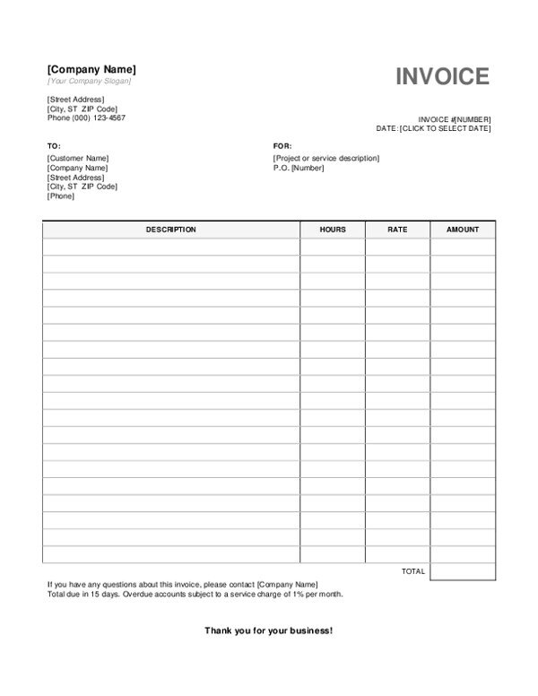 Service Invoice Template