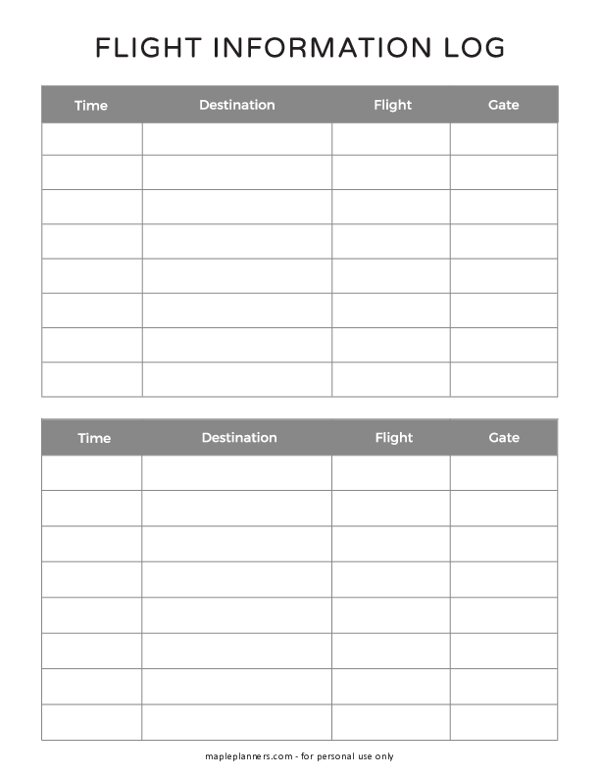 Flight Information Log