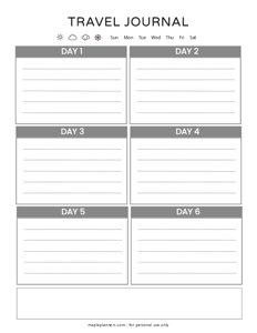 Travel Journal Template