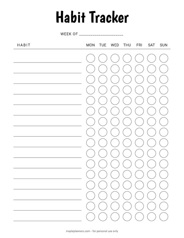 Weekly Habit Tracker