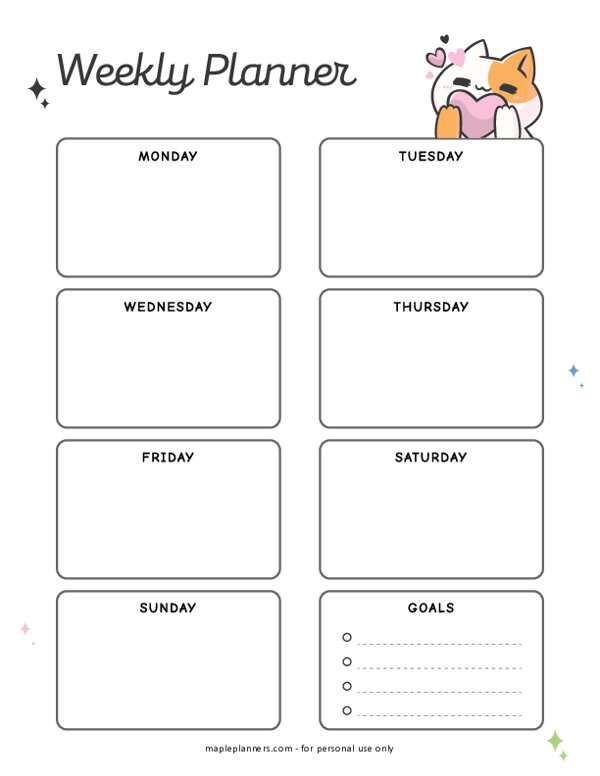 Boxed Weekly Planner