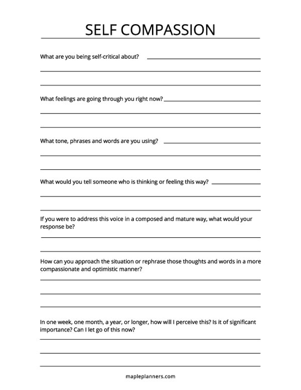 Self Compassion Template