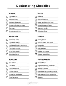 Decluttering Checklist