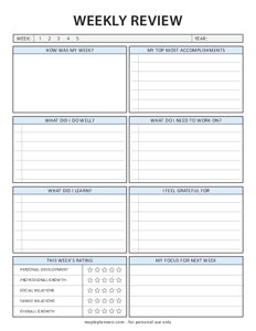 Weekly Review Template