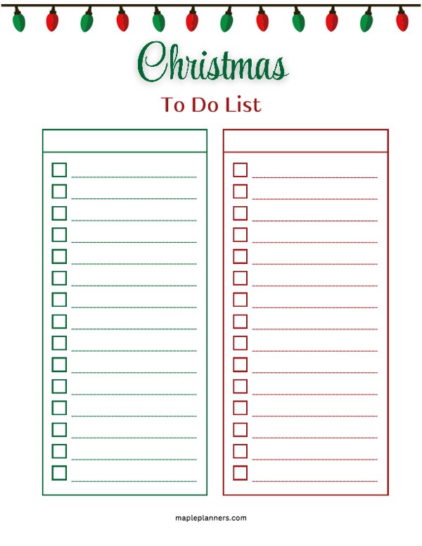 Christmas To Do List Template - #3