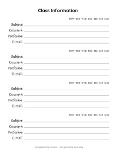 Class Information