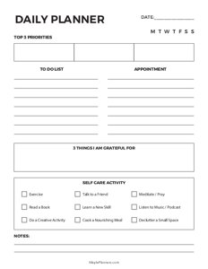 Daily Activity Planner