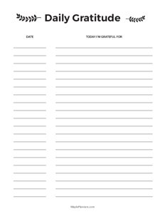Daily Gratitude Journal