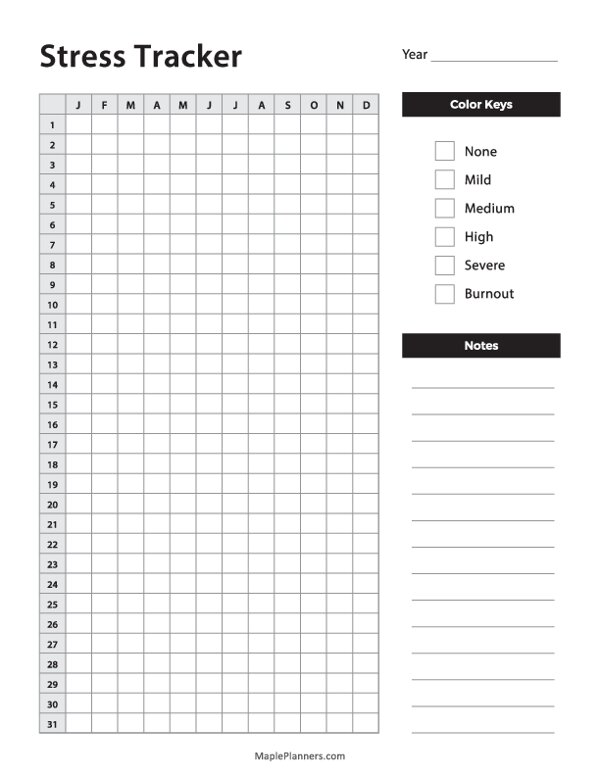 Daily Stress Tracker Template