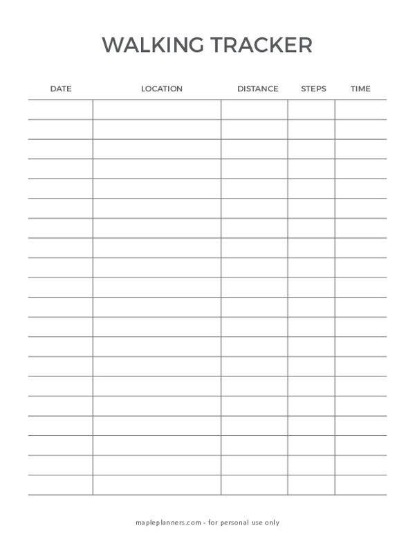 Walking Tracker Template