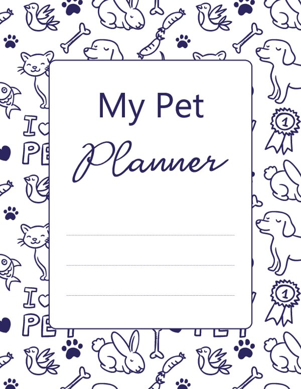 Pet Care Planner Cover Template