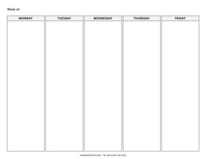 Monday Through Friday Planner (Blank)