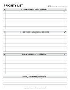 ABC Method Priority To-Do List