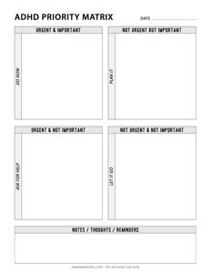 ADHD Priority Matrix To-Do List Template