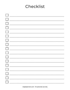 One-Column Checklist