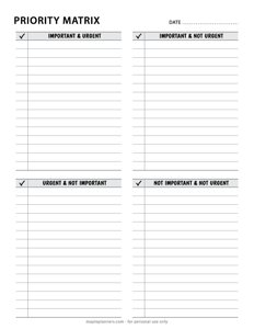 Priority Matrix To-Do List