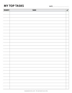 Numerical Ranking Priority To-Do List