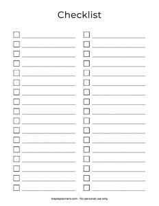 Two Column Checklist