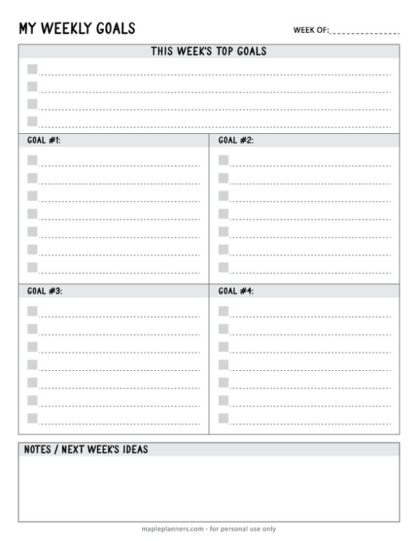 Goal-Oriented Weekly To-Do List