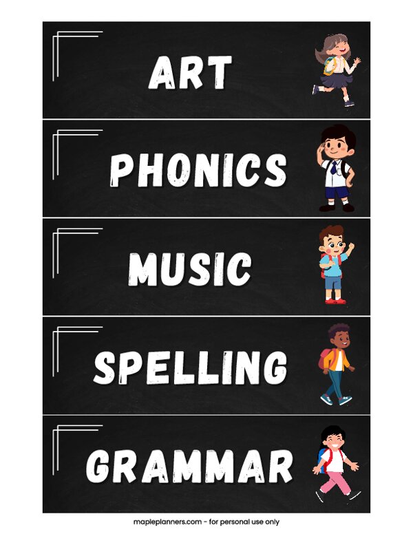 Chalkboard Classroom Organization Labels
