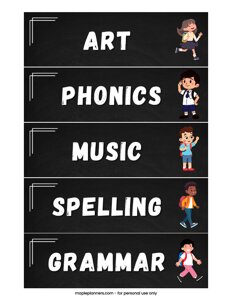 Chalkboard Classroom Organization Labels