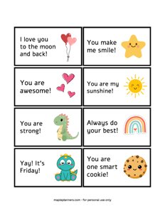 Encouraging Lunch Box Notes for Kids