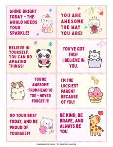 Lunchbox Notes for Girls