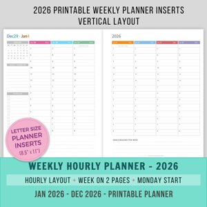2026 Hourly Weekly Planner - Monday Start