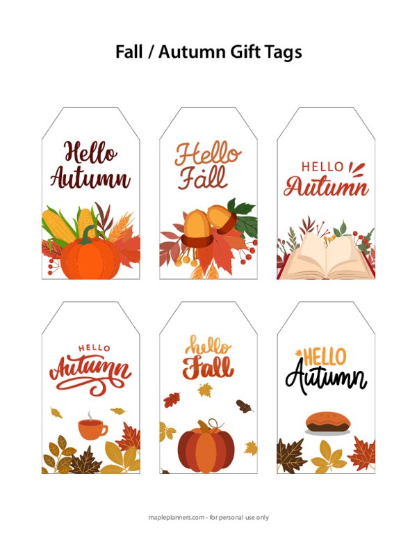 Autumn Gift Tags