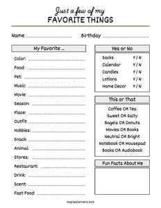 Just a Few of My Favorite Things