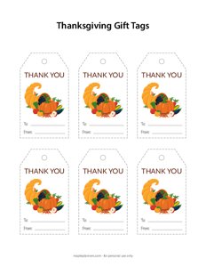 Thanksgiving Tags for Gifts