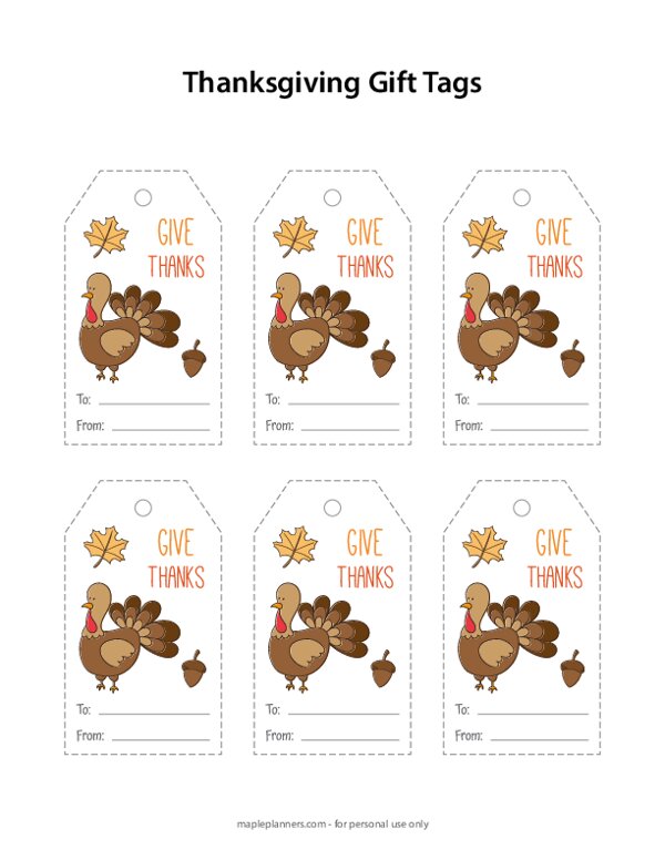 DIY Thanksgiving Gift Tags