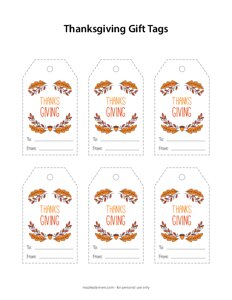 Autumn Gift Tags for Thanksgiving