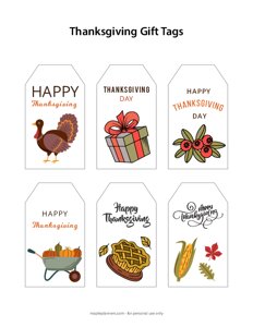 Thanksgiving Gift Tags