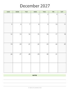 December 2027 Calendar