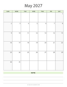 May 2027 Calendar