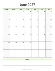 June 2027 Calendar