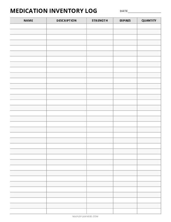 Medication Inventory Log