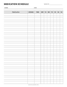 Medication Schedule