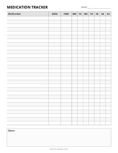Free Printable Prescription Refill Log Template