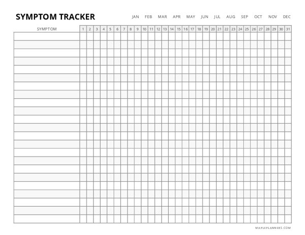Monthly Symptom Tracker