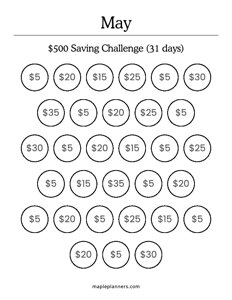 May Savings Challenge (Save $500)