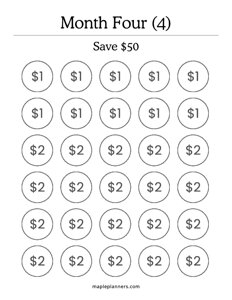 Month 4 Savings Challenge – Save $50