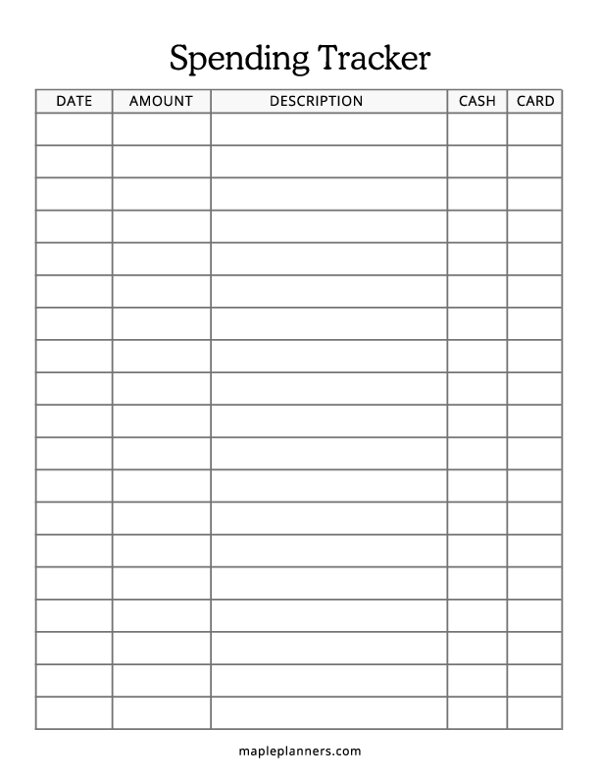 Spending Tracker Template