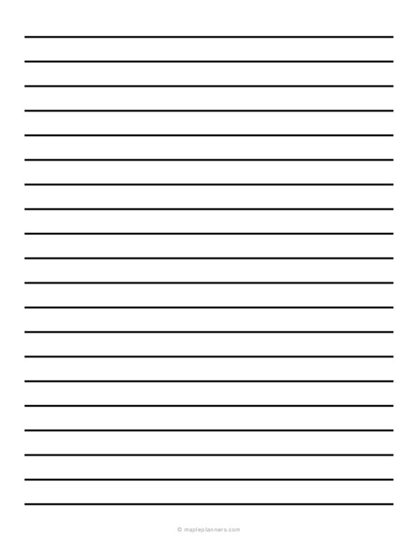 1/2 Inch Low Vision Lined Paper