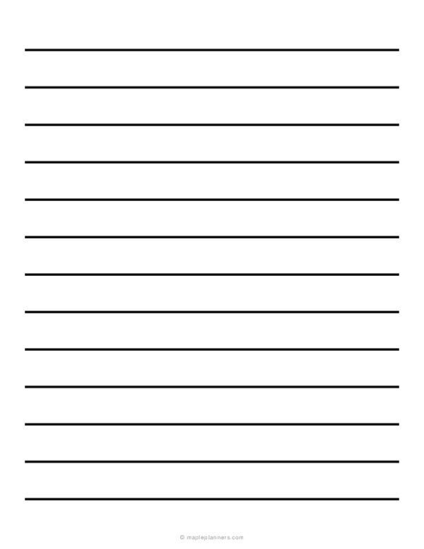 3/4 Inch Low Vision Lined Paper