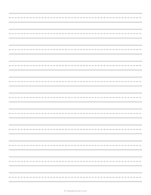 1/2 Inch Handwriting Paper