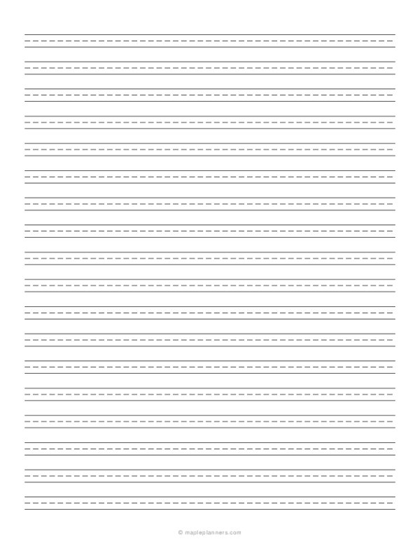 1/4 Inch Handwriting Paper