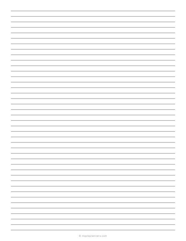 1/4 Lined Paper