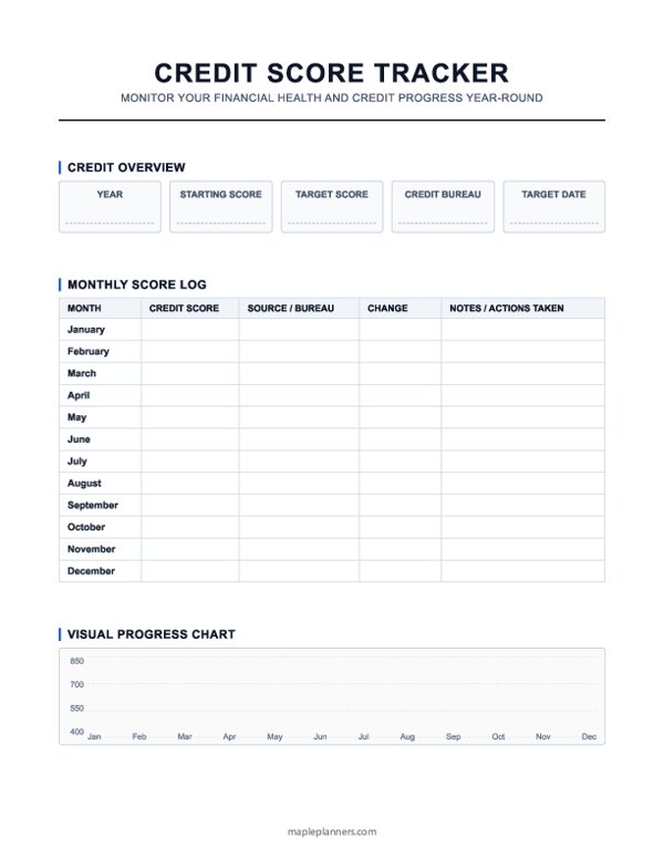 Credit Score Progress Tracker